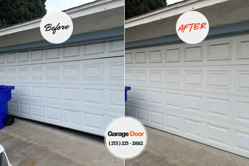 Before and after: garage door repair Hybla Valley, VA